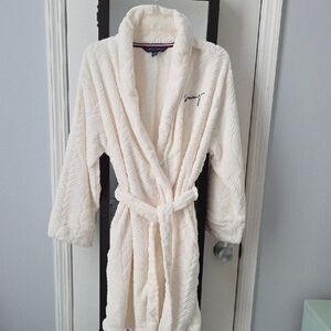 Tommy Hilfiger White Fleece Robe